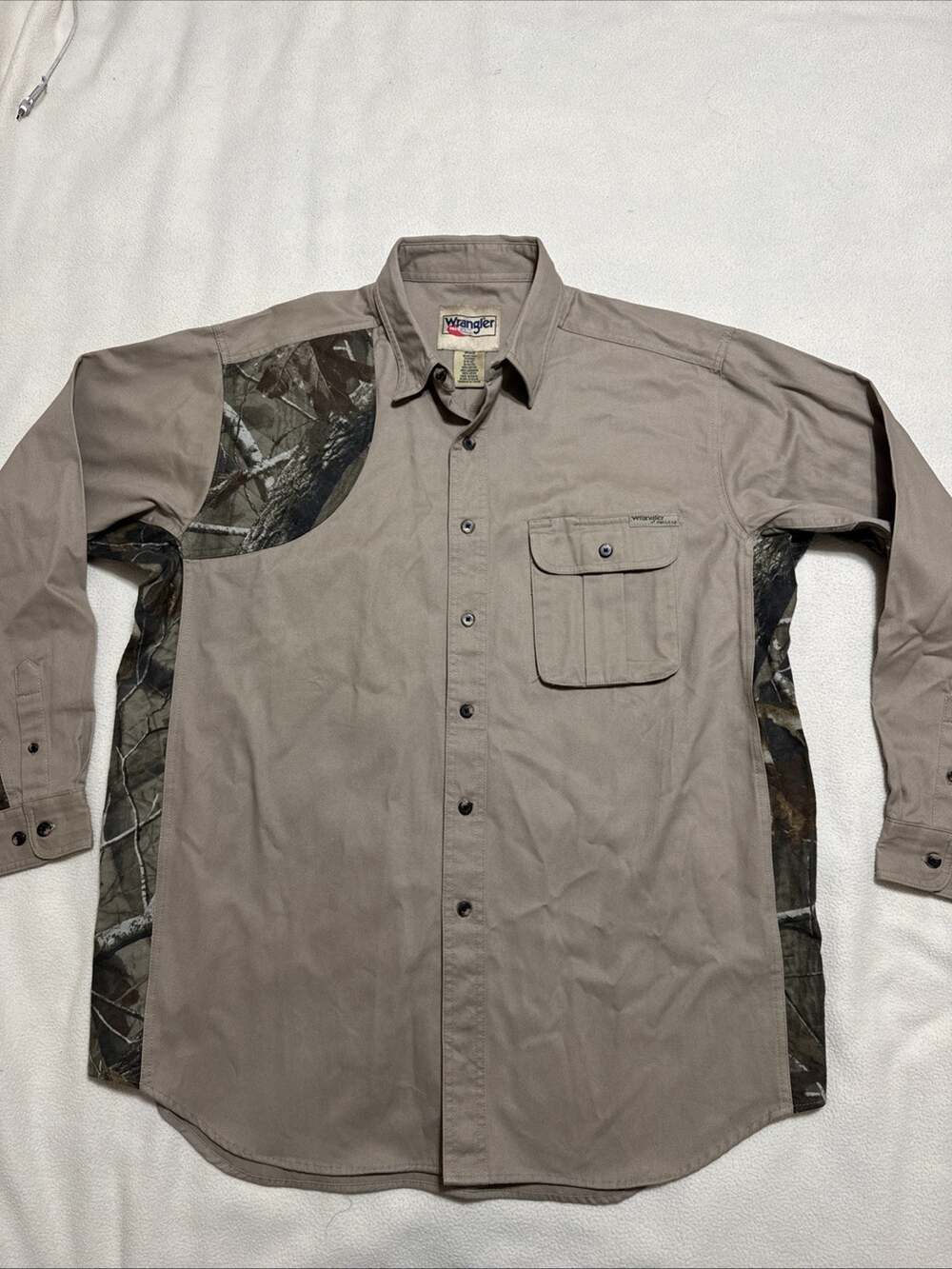 Pro Gear Wrangler Mens XL Long Sleeve Brown Camo Shooting Hunting Part Camo